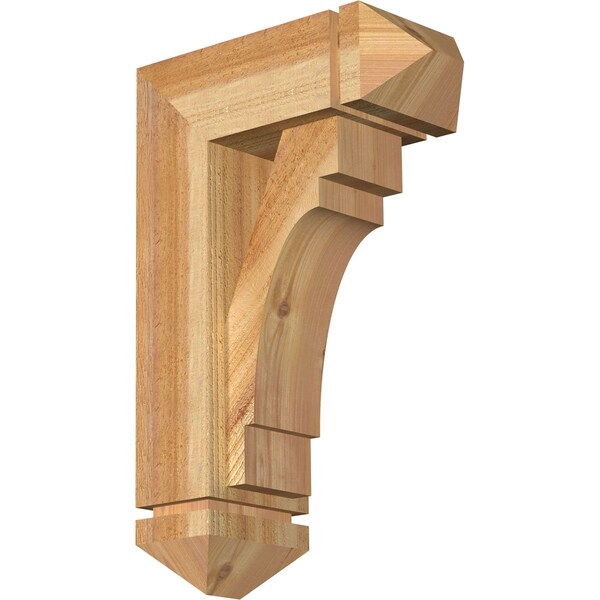 Ekena Millwork Merced Arts and Crafts Rough Sawn Bracket w/ Offset Brace, Western Red Cedar, 6"W x 14"D x 22"H BKT0604X14X22MRC03RWR - main